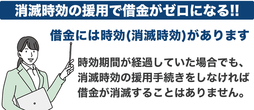 消滅時効の援用で借金がゼロになる｜借金には時効（消滅時効）があります